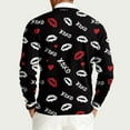 thumbnail image 6 of LWavelet Men's "XOXO" & Lip Print Sweater - Playful Design, Perfect for Valentine's Day Celebrations & Casual Hangouts Vermilion XL, 6 of 6