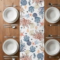 thumbnail image 4 of Table Runner 72 Inches Long for Kitchen Dining, Blue Coral Coastal Dresser Scarf Farmhouse, Dining Table Decorations for Wedding/Parties, Summer Beach Starfish Nautical 13 x 72 In, 4 of 8