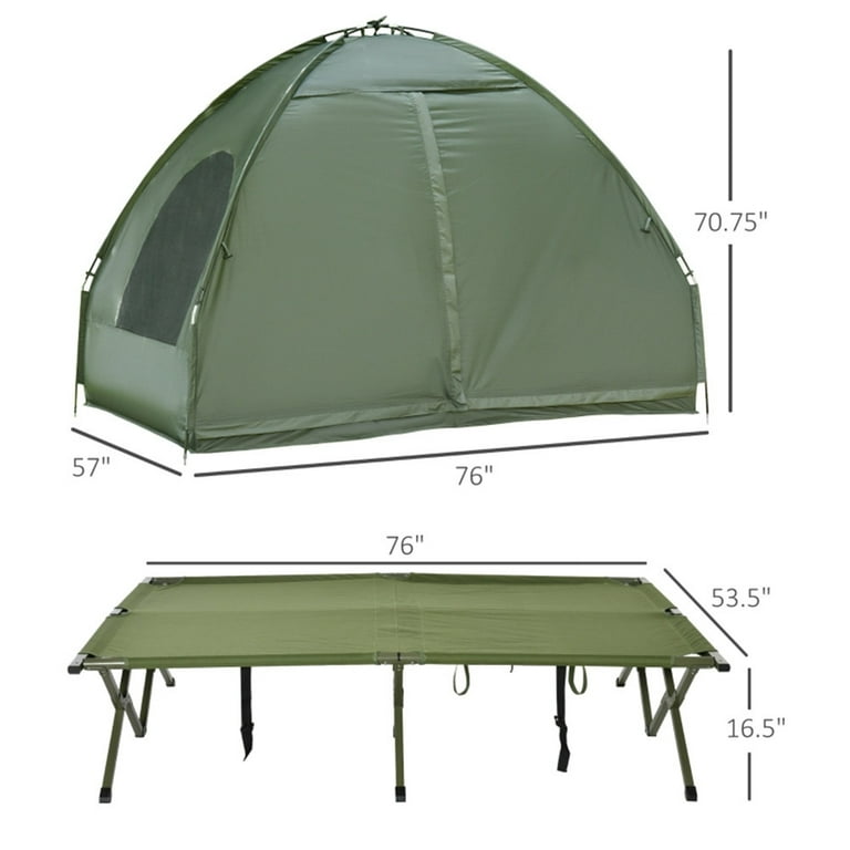 Portable Camping Tent With Double Cot, Air Mattress With