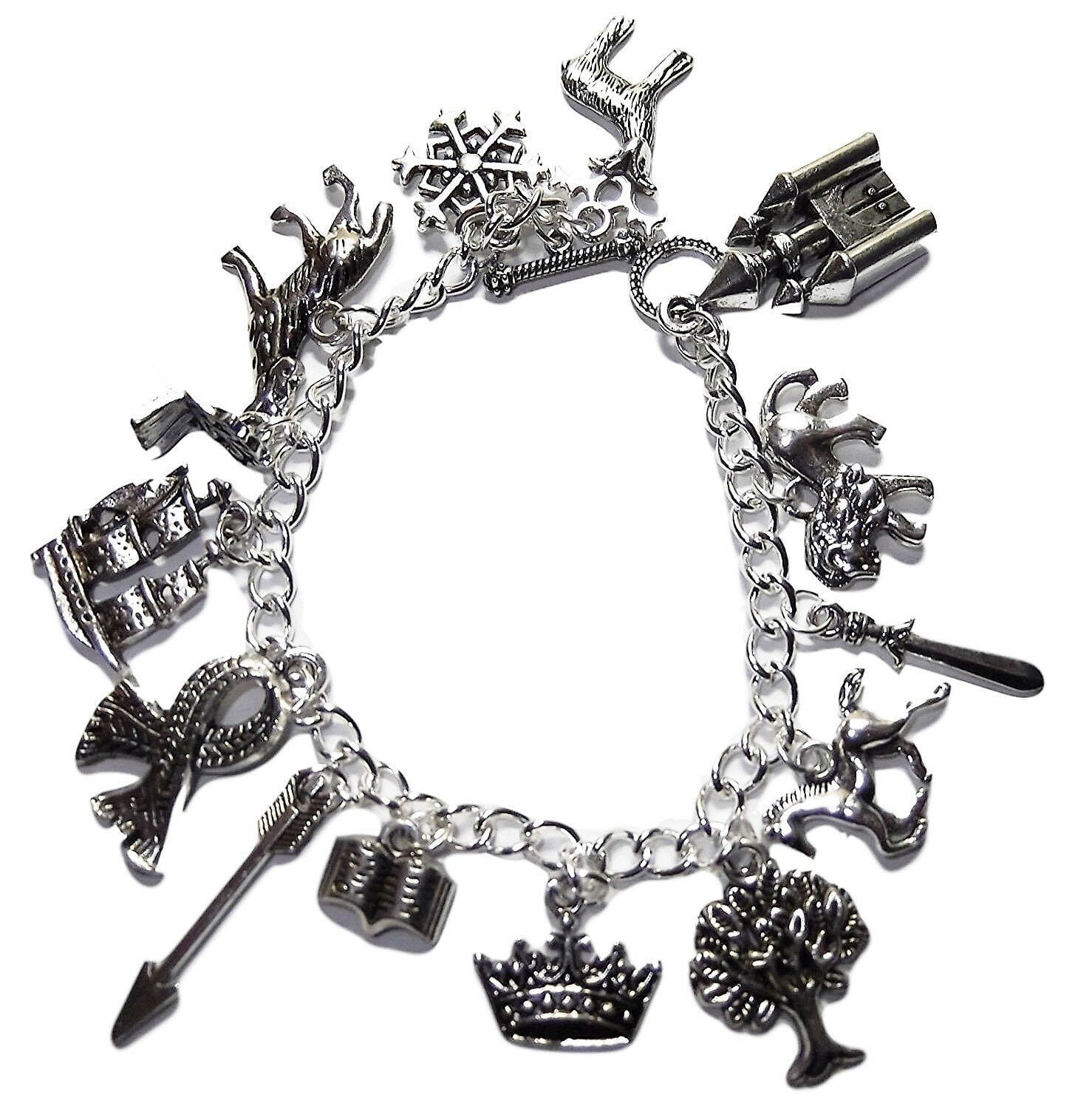 Chronicles of Narnia Themed Silvertone Charm Bracelet w/ Toggle Clasp