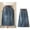 E-1251Blue, variant on FAOWME Women's Denim Skirt Drawstring Elastic Waist Flower Embroidery A Line Comfortable Fashion Mid Length Skirts With Pockets For Daily Wear,Blue,L