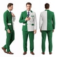 thumbnail image 2 of Beauty-Emily Men's Color Block Double-Breasted Suit Set – Slim Fit Two-Piece Blazer & Pants, Stylish Contrast Formal Suit for Business, Wedding & Party, 2 of 8