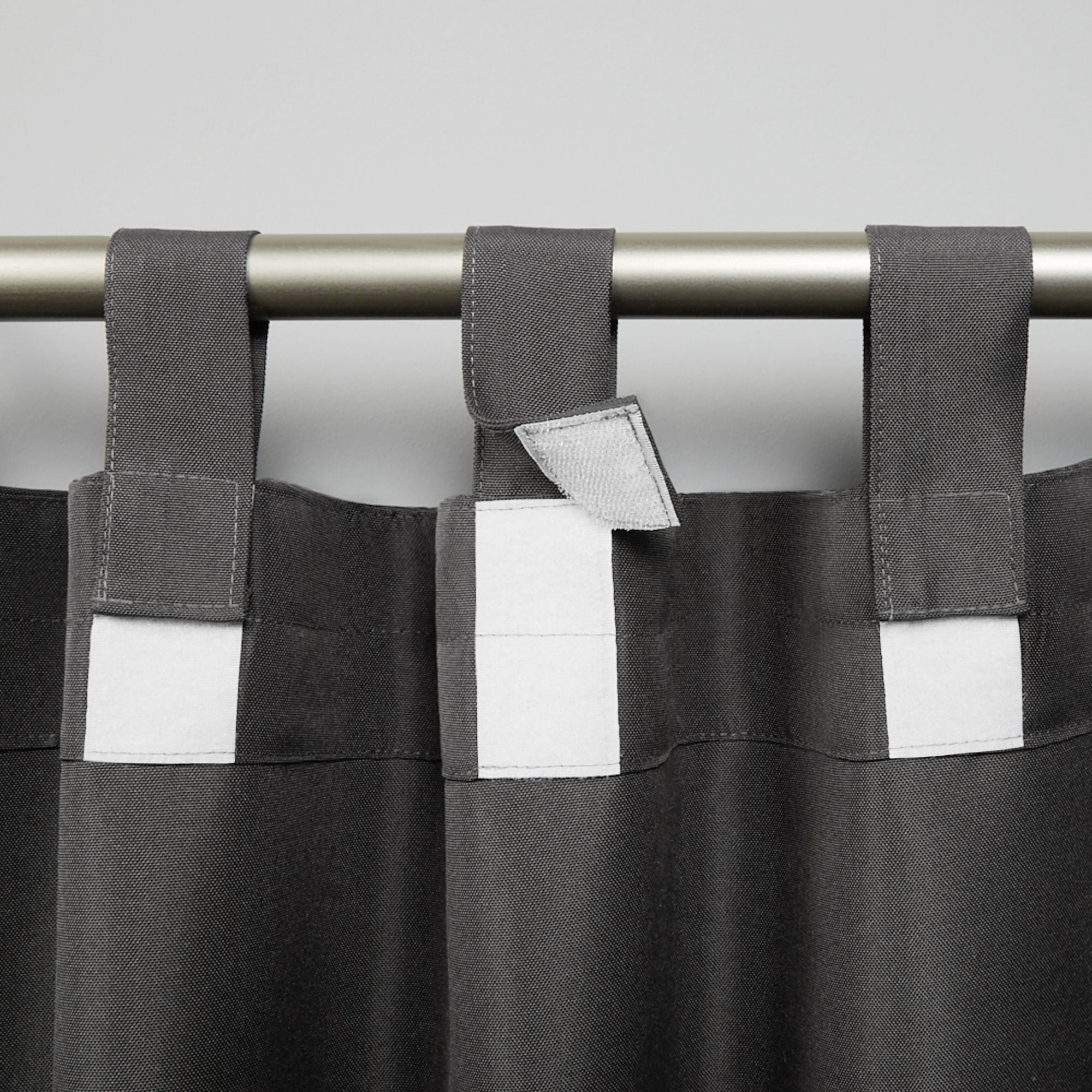 Exclusive Home Curtains Indoor/Outdoor Solid Cabana Tab Top Curtain Panel Pair, 54x84, Charcoal