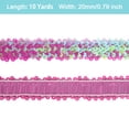thumbnail image 2 of Uxcell 10 Yards 0.8 Inch Elastic Sequins Trim Flat Stretch Sequin Ribbon Strip, Rose Pink, 2 of 6