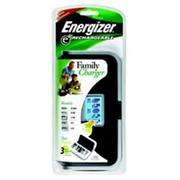 Family Charger- Charges AA- AAA- C- D- 9V- w- Safety Timer