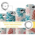 thumbnail image 4 of Teal Blue Red Coral Blackout Curtains for Bedroom, Coastal Nautical Summer Beach Thermal Insulated Kitchen Drapes with Grommets, Light Blocking Window Treatment, 2 Panels 52" x 63", 4 of 7