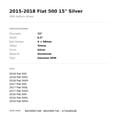 thumbnail image 2 of 2015-2018 Fiat 500 15" Silver OEM Factory Wheel Rim 68109927AB, 2 of 2