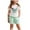Green-05, variant on Ugoldhm Girls' Casual Homewear Outfits 3-8 Years Butterfly Print Cotton T-Shirt & Elastic Shorts Set