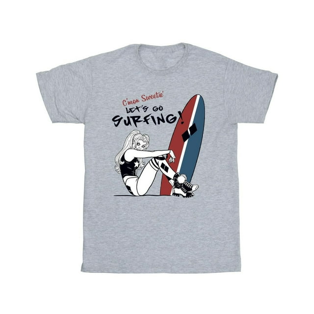 DC Comics T-Shirt Garçon Harley Quinn Let's Go Surf