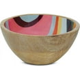 thumbnail image 4 of Doon Valley Small Wood Bowls, Mango Wood Decorative Bowl with Enamel Print, 6”x3”x3”, Light Burnt, 4 of 8