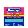 thumbnail image 3 of Benadryl Allergy Plus Congestion Ultratabs Allergy Medicine, 24 Count, 3 of 11