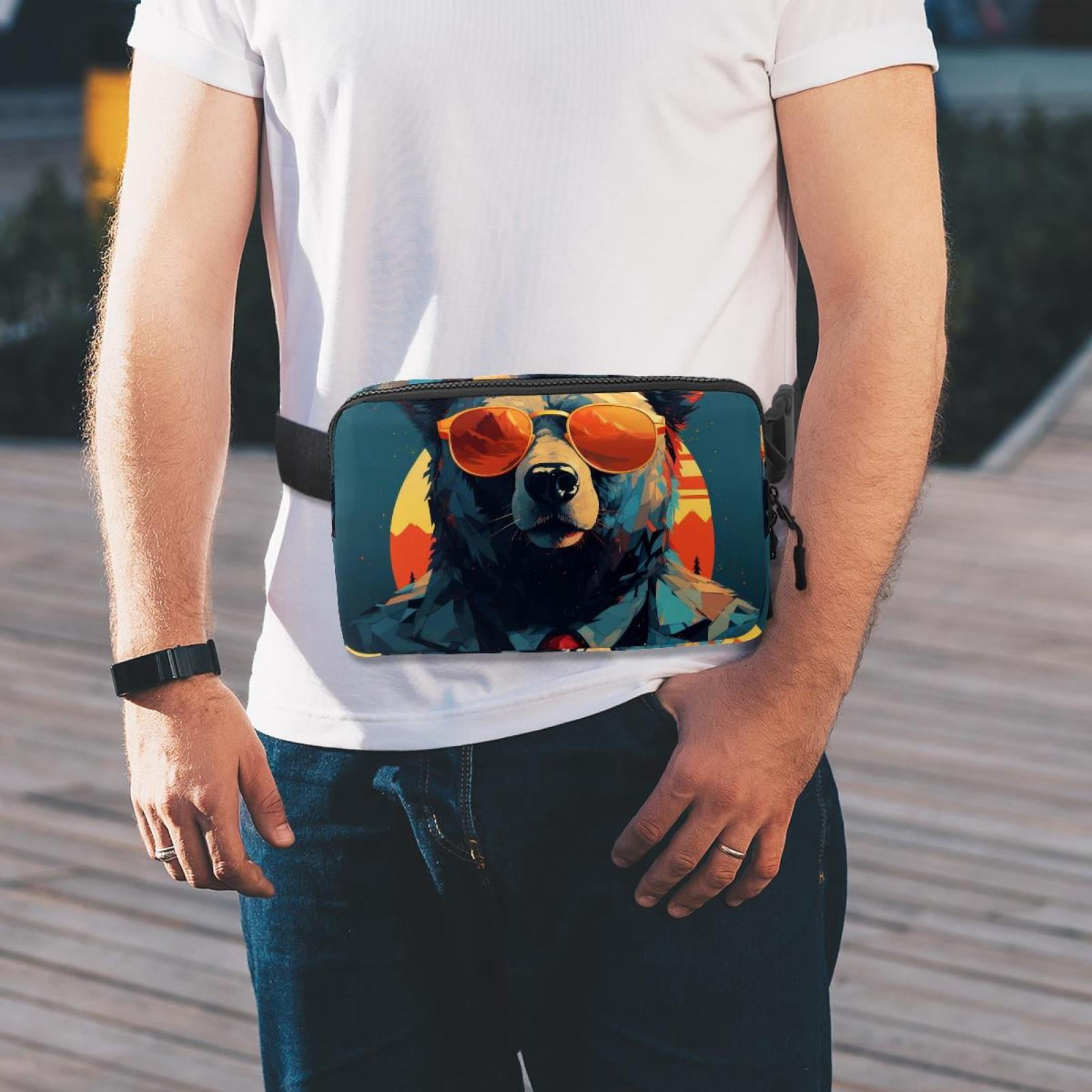Bears Lightweight Adjustable Fanny Pack with Extension Strap - Unisex Waist Packs Crossbody Bag