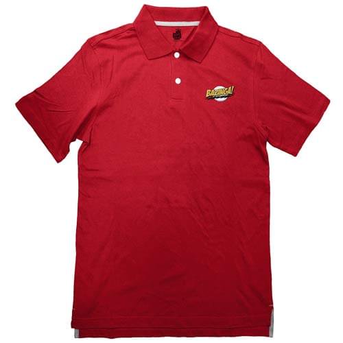 Ripple Junction Big Bang Theory Bazinga Red Adult Polo Shirt Medium Unisex
