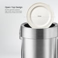 thumbnail image 4 of Home Zone Living 16 Gallon Stainless Steel Open Top Trash Can with Round Design, Silver, 4 of 7