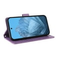 thumbnail image 4 of Compatible with Google Pixel 9 Pro XL Wallet Case with Card Holder & Cash Slot [RFID Blocking],Wallet Wristlet Pressed Butterfly Flower PU Leather Magnetic Flip Folio Cover for Women Men,Purple, 4 of 11