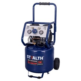Stealth Ultra Quiet 12 Gallon 150 PSI Portable Electric Oil-Free Air Compressor, Professional Series