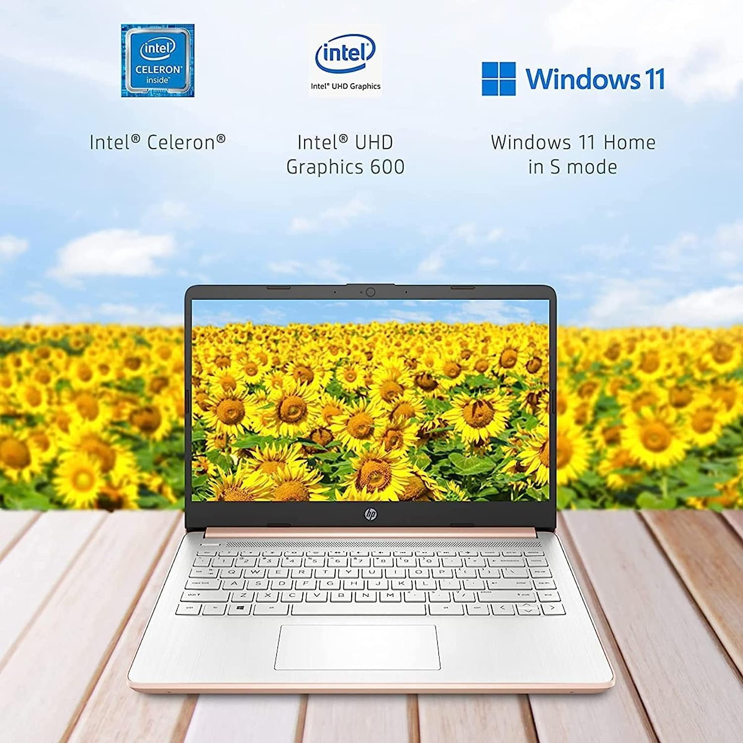 HP Stream 14" HD Pink Laptop, Intel Celeron N4120, 4GB RAM, 64GB eMMc