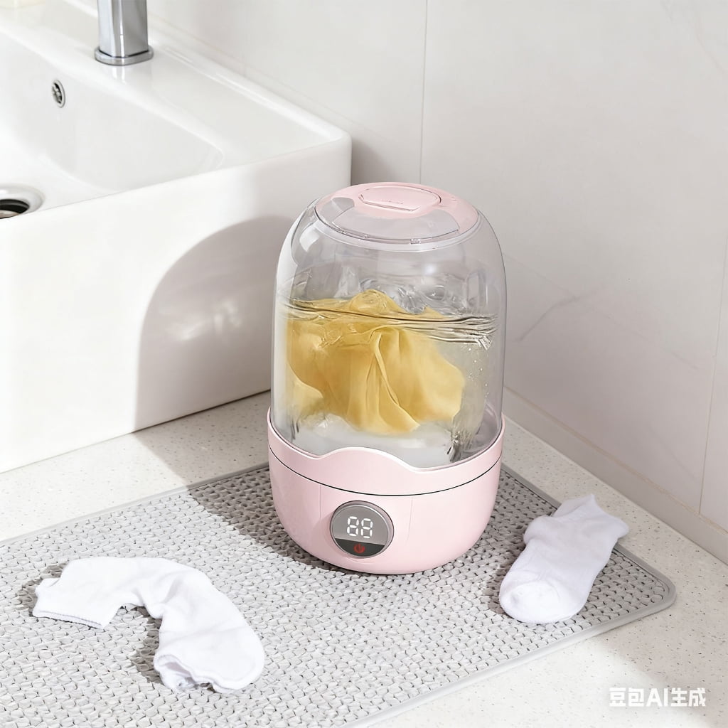 Zeiwohndc 1.1L Portable Wireless Mini Washer For Underwear Baby Clothes Cleaning