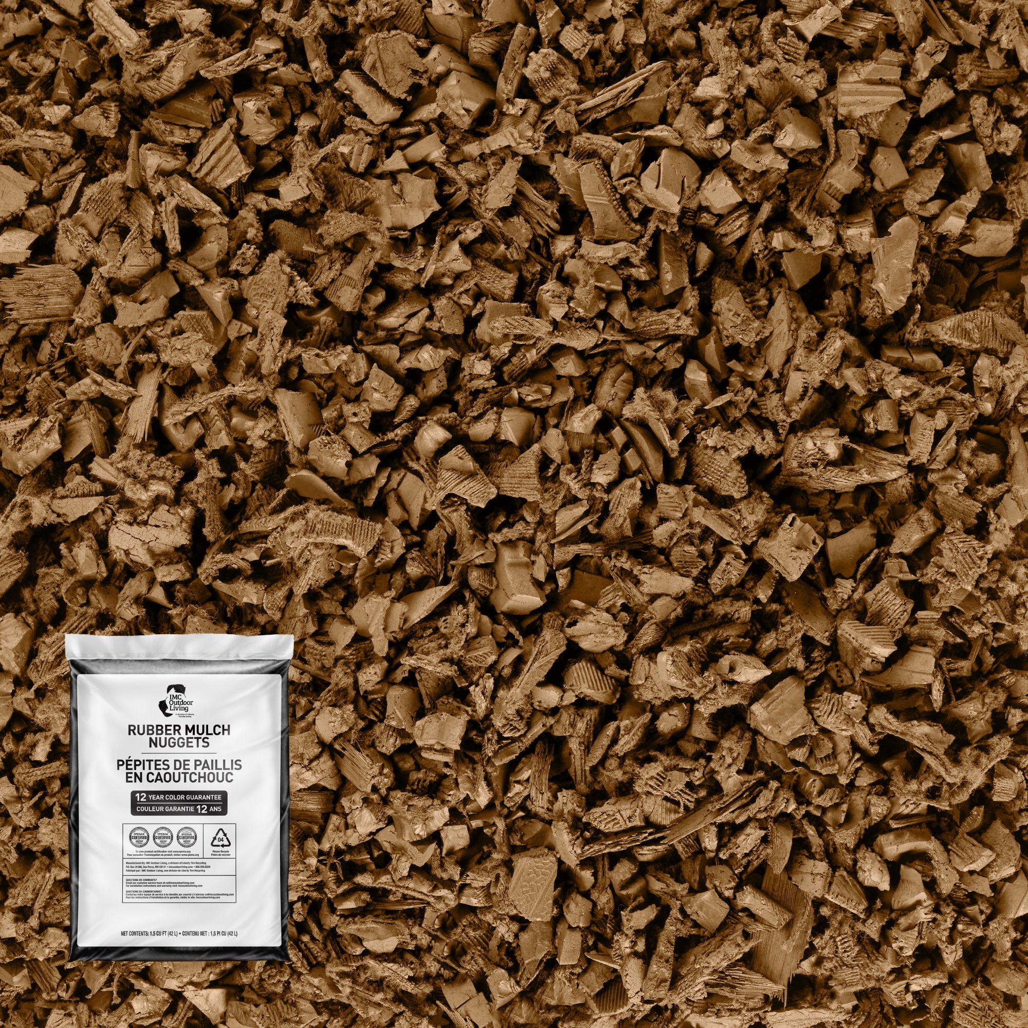GroundSmart Cypress Rubber Mulch, 1.5 Cu Ft