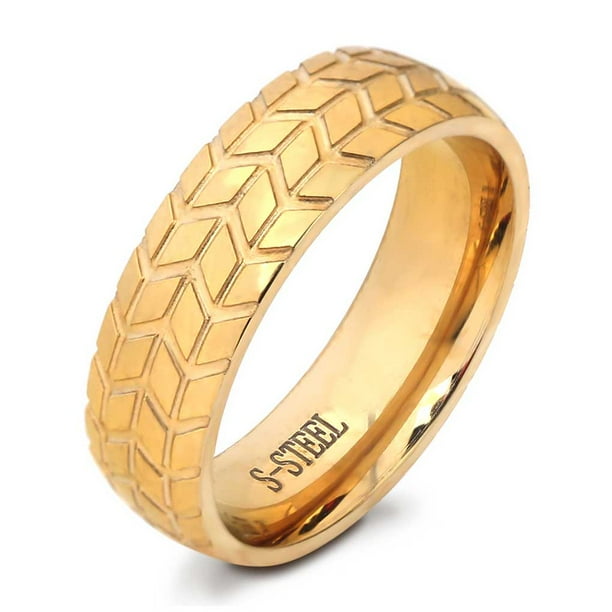 Minnieouse Anillo de carburo para boda, colgante biselado, accesorios de joyería a juego para parejas, accesorio de citas de moda, anillos de acero Ropa, zapatos y accesorios Miscelánea Oro Tipo 10 Minnieouse AP014753-10