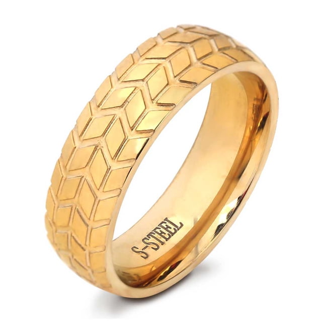Anillo de boda de carburo, colgante biselado, accesorios de joyería a juego para parejas, anillos de acero inoxidable a la moda, suministros de Ropa, zapatos y accesorios Miscelánea Oro Tipo 10 Sonducket AP014753-10
