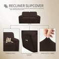 thumbnail image 7 of Easy-Going Stretch Loveseat Recliner Sofa Slipcover with Pocket Couch Cover for 2 Cushion Couch, Chocolate (Loveseat not included), 7 of 7