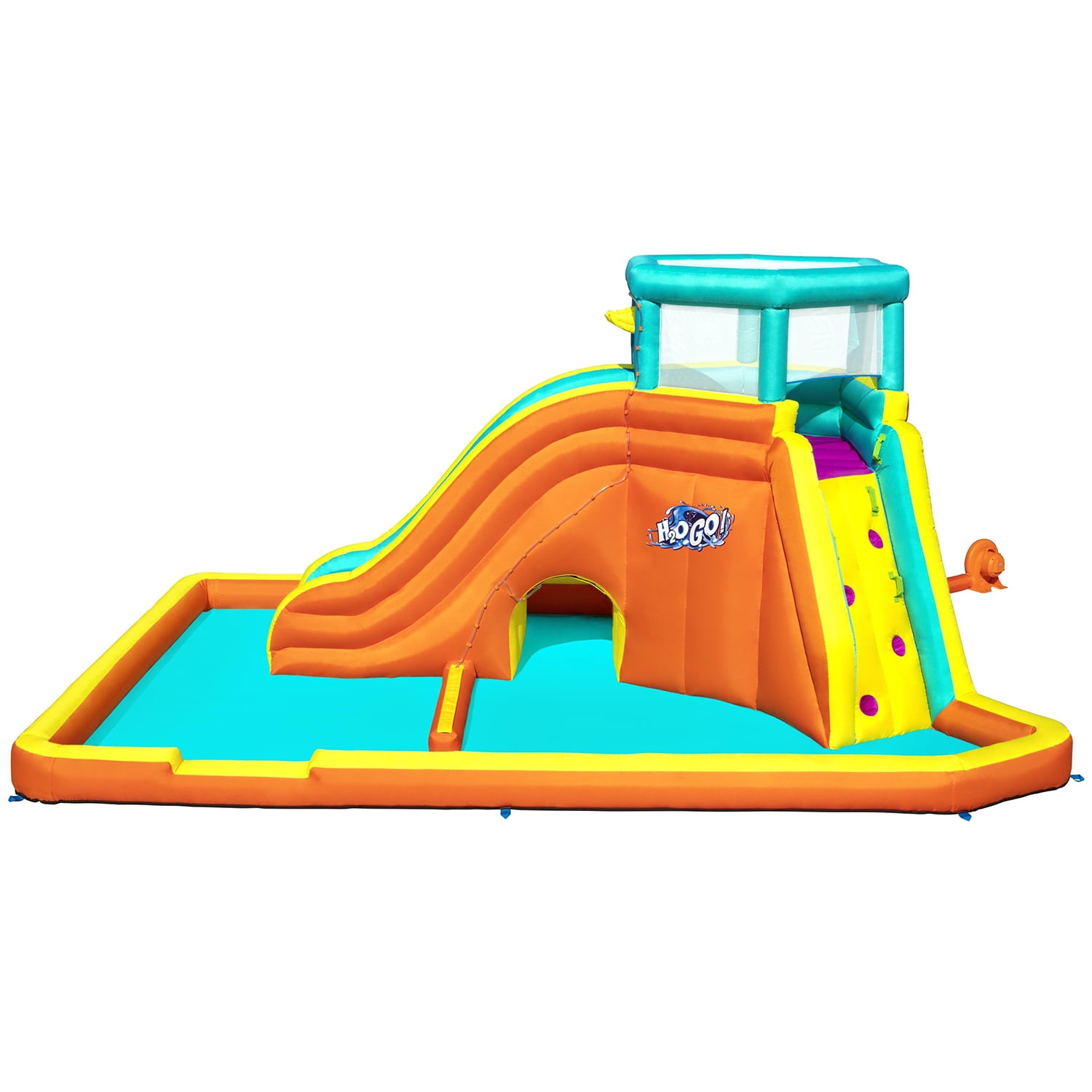 Bestway H2OGO! Tidal Tower Slide Kids Backyard Inflatable Water Park w/ Slide and Air Blower