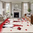 thumbnail image 2 of Happy Valentine's Washable Area Rug 5 x 7 ft Day Gnomes Linen Texture, Soft Non Slip Rugs Stain Repellent Indoor Felt Carpet for Living Dining Room Bedroom Home Office, 2 of 9