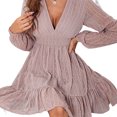 thumbnail image 4 of Jumpingount Mujeres otoño primavera Sexy vestido con cuello en V fiesta banquete niñas vestidos de manga larga gasa Streetwear Clubwear ropa Vestidos METRO Jumpingount AP015358-03, 4 of 6