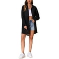 thumbnail image 2 of BLUSA CASUAL DE MANGA LARGA CON CUELLO CAÍDO Y BOTONES PARA MUJERES INSPIRE CHIC XL NEGRA SIN ARRUGAS, 2 of 5