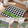 thumbnail image 5 of Entryway Rug 2'x3', St. Patrick's Day Small Rug for Kitchen Bathroom Door Mat Indoor Entrance, Lucky Shamrock Grasses Black White Plaid Non-Slip Area Rugs Floor Mats Carpet Front Door Rugs, 5 of 8
