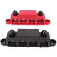 thumbnail image 2 of Terminal Disbution Block Power Disbution Block 4 Stu 2Pcs Black Red 4 Stud Power Disbution Block Marine Bus Bar With Cover For Car Rv Yacht 516In Stud, 2 of 8