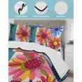 thumbnail image 3 of Twin XL Quilt Bedding Set, Spring Daisy Reversible Summer Quilt 3 Pieces, Turquoise Modern Abstract Art Dots Floral Lightweight Bedspreads Coverlets with 2 Pillow Shams for All Seasons, 3 of 5