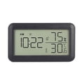 thumbnail image 1 of TermóMetro HigróMetro Interior con Reloj Despertador, Digital LCD, para HabitacióN, SalóN, (Negro), 1 of 6
