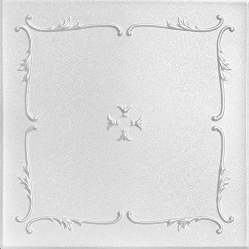 A La Maison Ceilings R05 Spring Buds Foam Glue-up Ceiling Tile (256 sq. ft./Case), Pack of 96, Plain White
