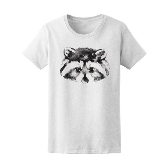 Black And White Raccoon Face Tee Men's -Image by Shutterstock