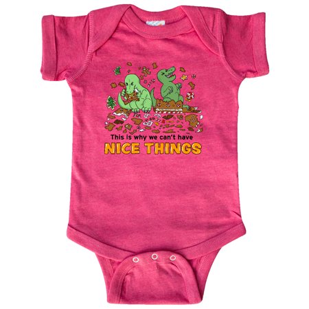 

Inktastic This Is Why We Can t Have Nice Things with Dinosaurs Gift Baby Boy or Baby Girl Bodysuit