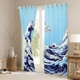 thumbnail image 3 of Castle Fairy Waves Blackout Curtains Set of 2 (52x84 Each),Mount Fuji Window Curtains, 3 of 6