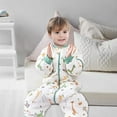 thumbnail image 2 of Baby Sleeping Bag with Legs 2.5 Tog Toddler Muslin Cotton Sleeping Sack with Removable Sleeves Infant Wearable Blankets Autumn Winter Pajama for Toddler Baby Boys Girls,Green 3-4 Years, 2 of 3