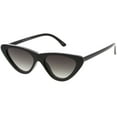 thumbnail image 2 of Women's Small Thick Cat Eye Sunglasses Neutral Colored Flat Lens 51mm (Black / Lavender), 2 of 4
