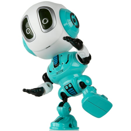 Talking Robots for Kids – DITTO Mini Robot Travel Toy with Posable Body, Smart Educational Stem Toys, Voice Changer and Robotics for Kids