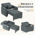 thumbnail image 3 of AECOJOY Fauteuil-Lit Convertible 3-en-1 et Canapé-Lit Futon avec Dossier Réglable et 2 Oreillers - Gris Foncé, 3 of 10