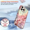 thumbnail image 3 of CASEFIV for iPhone 16 Pro Case,Marble Pattern 3 in 1 Heavy Duty Shockproof Rugged Hard PC+Soft Silicone Drop Protective Girls Women Cover,Rose Gold, 3 of 7