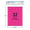 thumbnail image 6 of Avery Printable Rectangle Labels, Neon Magenta, 1" x 1.5", 320ct, 6 of 11