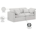 thumbnail image 2 of Meridian Furniture Indulge 70" Contemporary Velvet Modular Sofa in Cream, 2 of 9