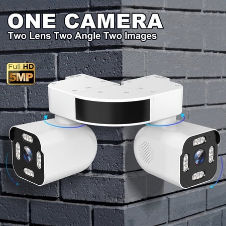 Dual Lens Wireless Outdoor PTZ Security Camera | 5.0MP 2.4G WiFi, 360° View, 2-Way Audio, Night Vision, Siren Alarm, Camaras De Seguridad Exterior