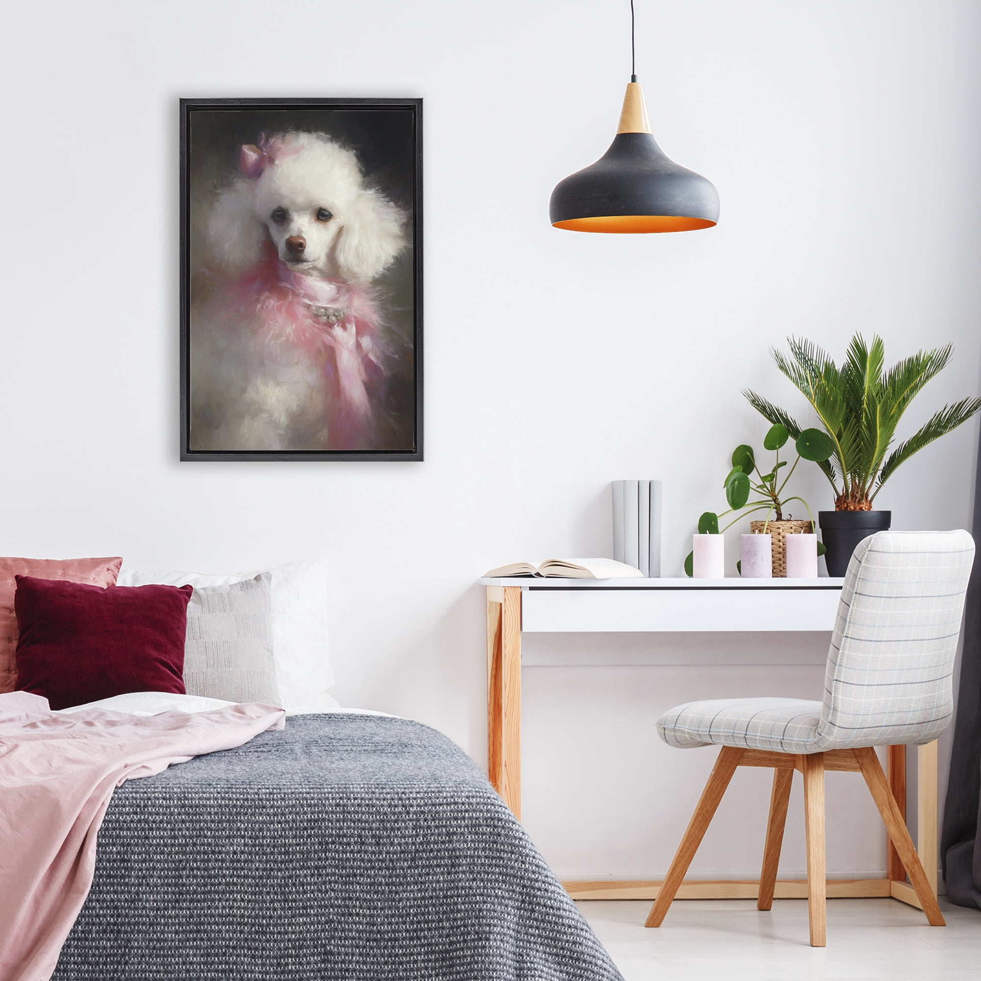 Stupell Industries Just A Girl Who Loves Pink Black Framed Floater Canvas Wall Art, design by Tina LeCour