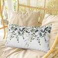 thumbnail image 4 of Green Eucalyptus Pillow Covers, Linen Long Throw Pillow Case, Watercolor Spring Weeping Botanical Holiday Pillow Protector Decorative Cushion Cover for Living Room/Bedroom 12" x 20", 4 of 8