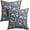 Blue Floral Block, variant on Yellow Floral Block Print Throw Pillow Covers 18x18 Inch Set of 2 Vintage Boho Cottage Spring Fall Decor Cushion Cover Neutral Accent Modern Pillowcase for Home Bedroom Sofa Couch