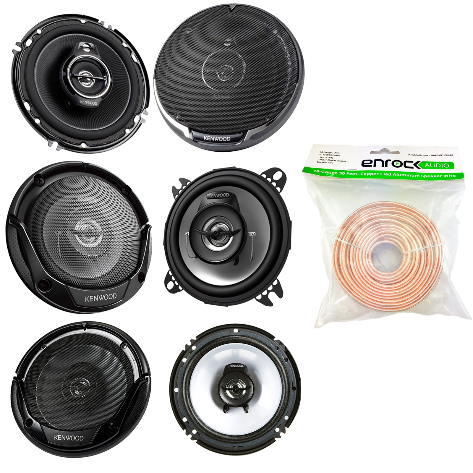 1 Pair Kenwood KFC-1666S 300 Watt 6.5-Inch Coaxial 2 Way Car Audio Speakers